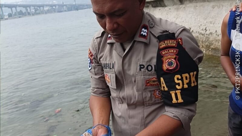 Geger! Jasad Bayi Perempuan Ditemukan Terapung di Pantai Rumahtiga Ambon