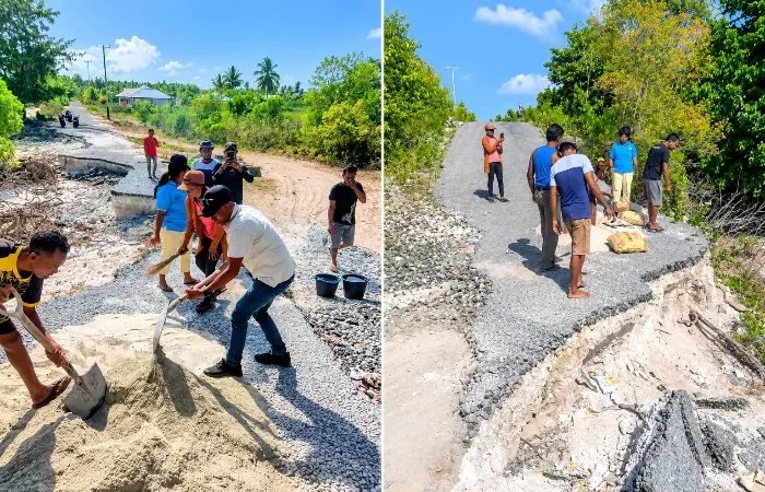 Jaga Akses Masyarakat, Kecamatan Pulau Lakor Perbaiki Jalan Sera – Werwawan